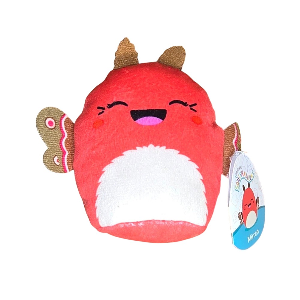 3" McDonald's happy meal toy Original Squishmallows MIRREN Red butterfly w bag